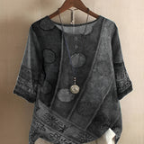 Women's Tunic Blouse Multi Color Polka Dot Print - Casual Wear