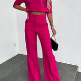 Women’s Cropped Top 2 Piece Set - Smart Casual
