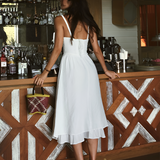 Women's Ruffle Hem Cami Midi Dress - Summer Vacation