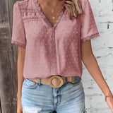 Women's Short Sleeve Blouse - Casual Summer Wear