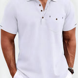 Men's Polo Shirt Buttoned Pocket - Summer Wear