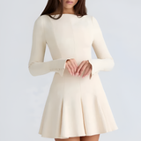 Women's Long Sleeve Button Cuff Mini Dress - Date Night