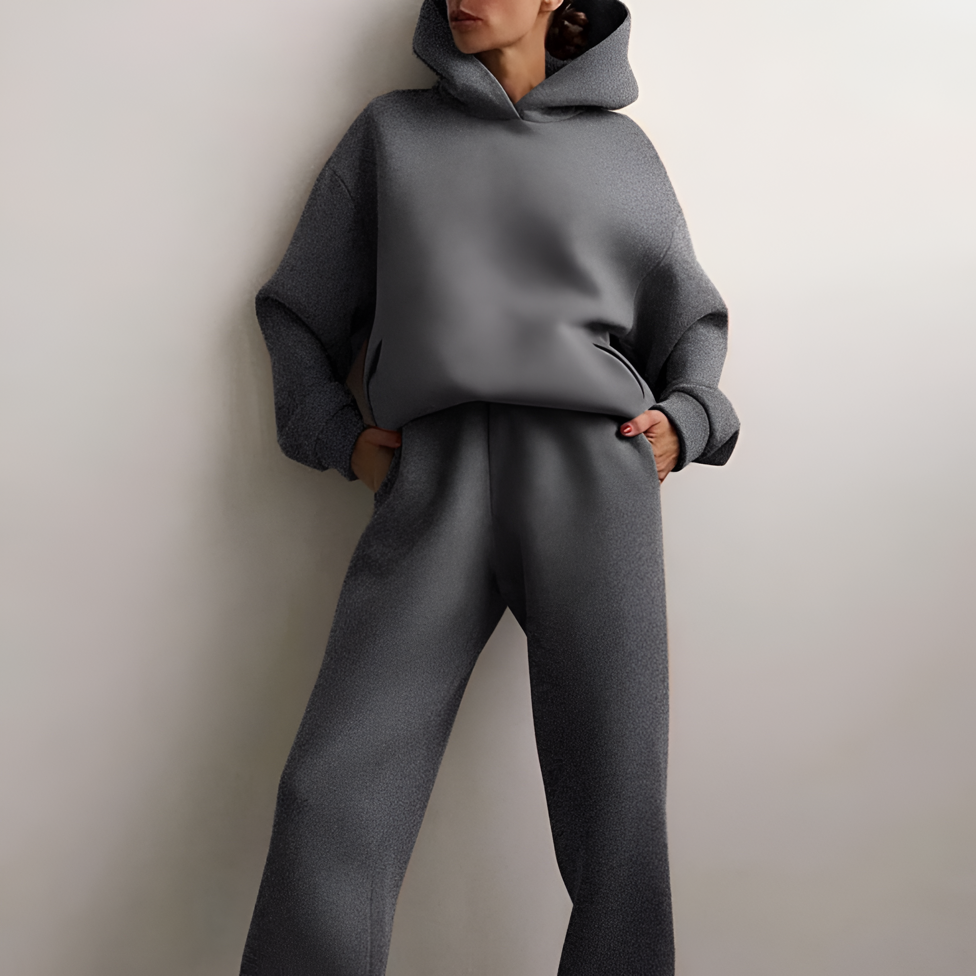 Women's Oversized Hooded Jogger Set - Casual Loungewear