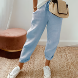 Women's  Drawstring Striped Solid Casual Pants - Beach Vacation