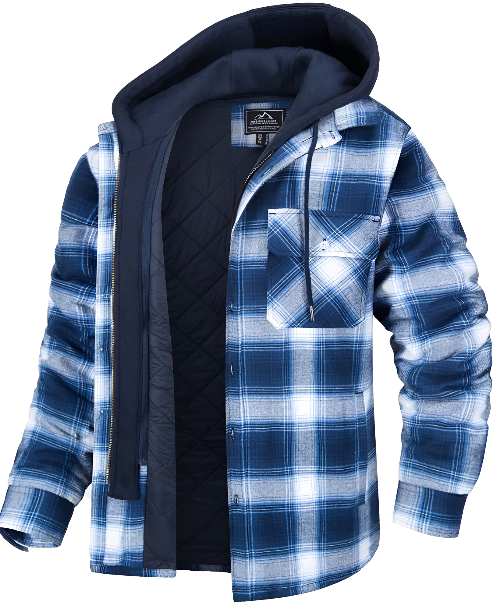 Men's Hooded Flannel Jacket - Casual Workwear