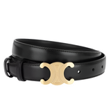 Women's Gold Buckle Slim Waist Belt - Office Wear