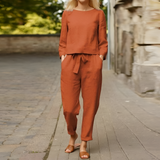 Women's Long Sleeve Two Piece Set - Casual Daily Wear