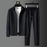 Men's Ribbed Zip Jacket Matching Set - Casual Sportswear