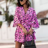 Women's Tiered Skirt Mini Dress - Tropical Summer Wear