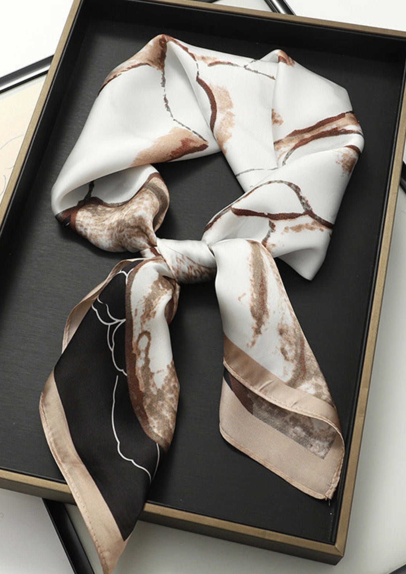 Women's Patterned Square Scarf – Classic Twist Travel Wear