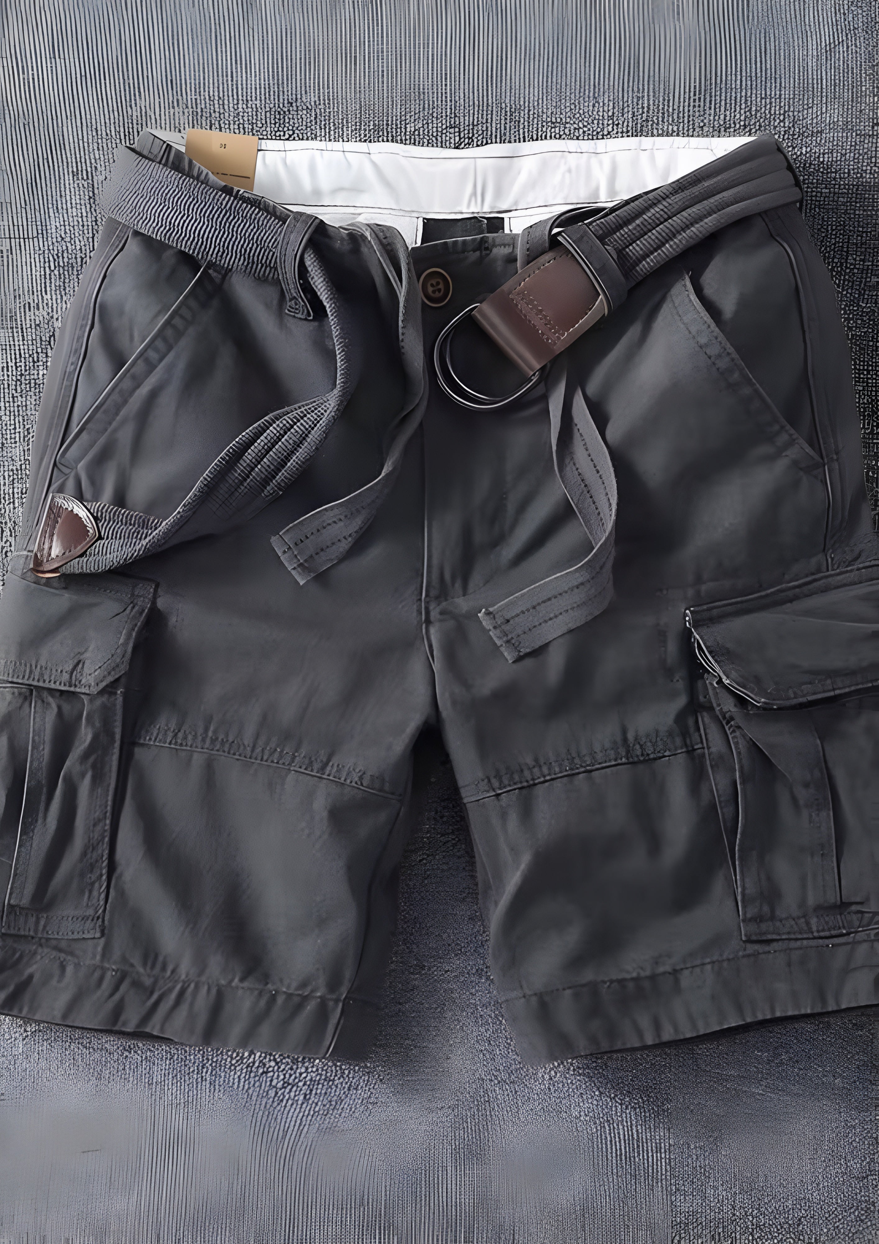 Men's Belted Cargo Shorts - Summer Casual Wear
