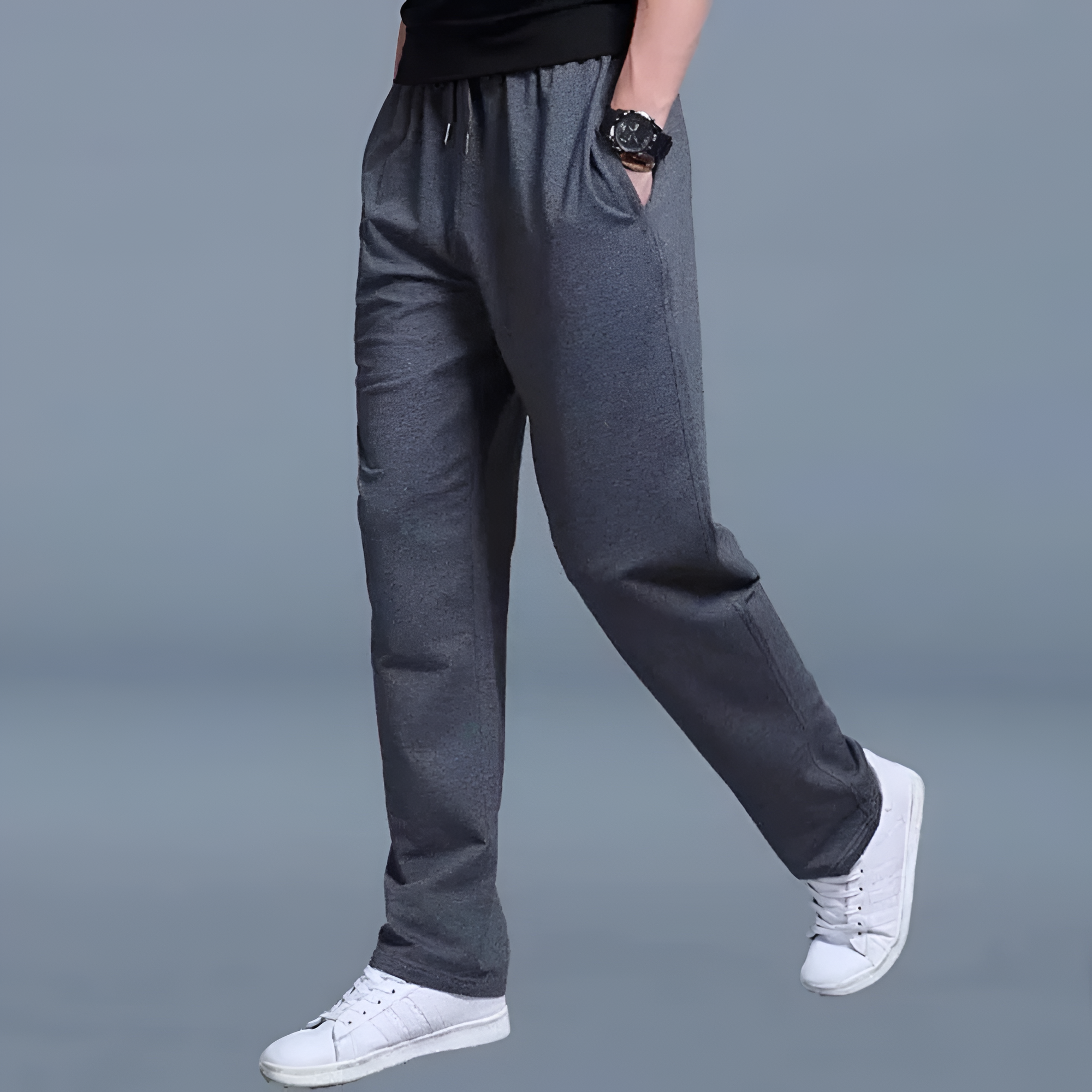 Men's Straight Leg Drawstring Joggers - Casual Daily Wear