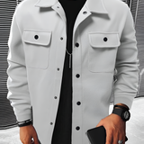 Men's Button Up Long Sleeve Over Shirt - Casual Wear