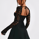 Women's Backless Lace-Up Mini Dress - Date Night
