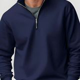 Men’s Quarter Zip Collar Sweatshirt - Casual Winter Wear