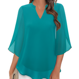 Women's Chiffon Tunic Blouse - Office Wear