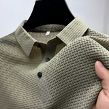 Men's Waffle Textured Polo Shirt - Business Casual