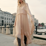 Women's Layered Chiffon Cloak Dress - Evening Party