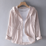 Women's Striped Hooded Long Sleeve Shirt - Casual Outing
