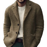 Men's Textured Knit Button Blazer - Business Casual