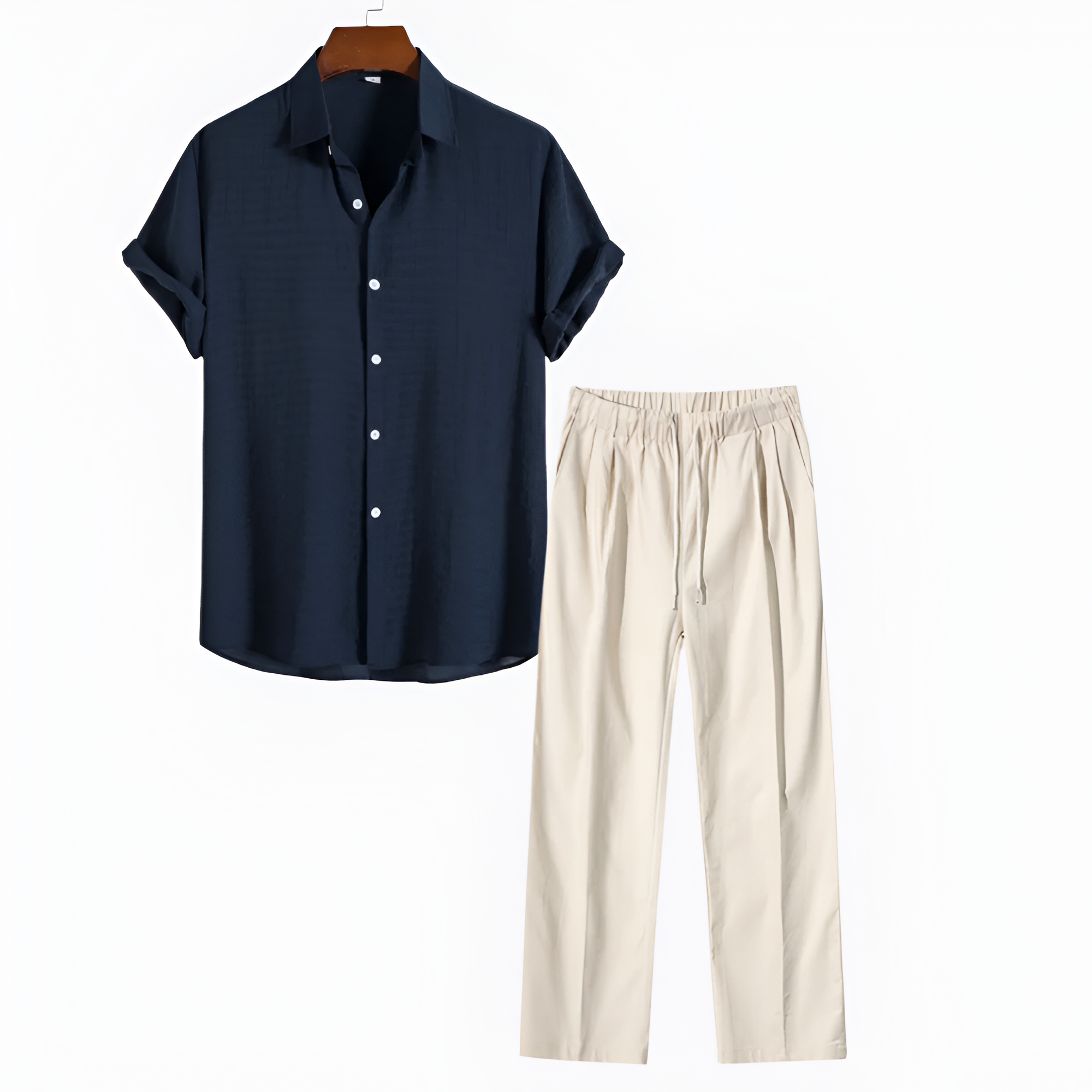 Men's Relaxed Fit Two Piece Set - Casual Vacation Wear