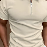 Men's Quarter-Zip Polo Shirt - Casual Wear