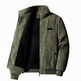 Men's Corduroy Bomber Jacket - Casual Winter Wear