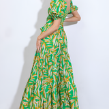 Women's Floral Puff Sleeve Maxi Dress - Summer Garden Party