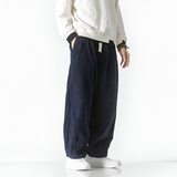 Men's Wide Leg Corduroy Trousers - Casual Everyday Wear