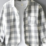 Men's Checked Button Down Shirt - Summer Casual Wear