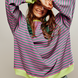 Women's Sweater Striped Oversized - Casual Wear