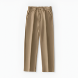 Men's Elastic Waist Pleated Trousers - Office Wear