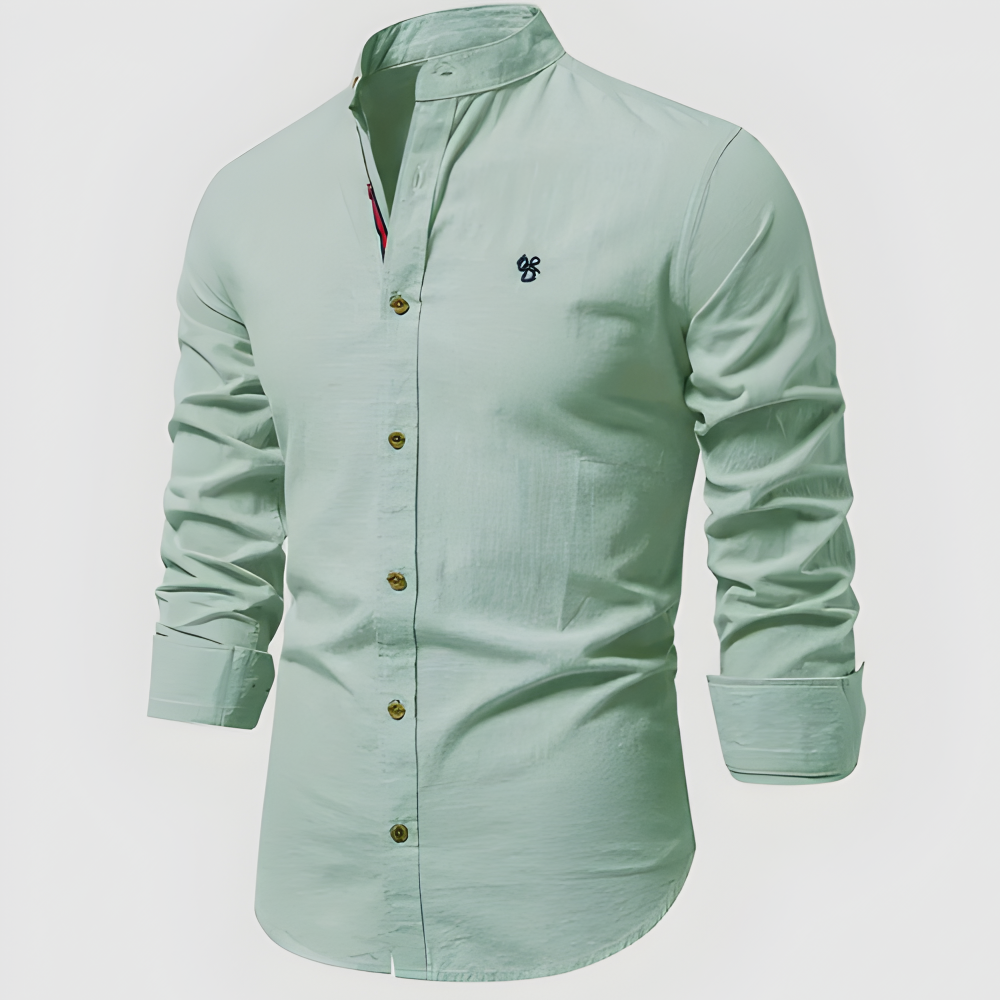 Men's Mandarin Collar Slim Fit Shirt - Casual Spring Wear