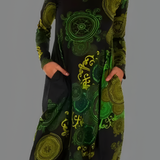 Women's Mandala Print Midi Dress - Casual Wear