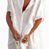 Women’s Button-Down Tunic Dress - Beach Wear