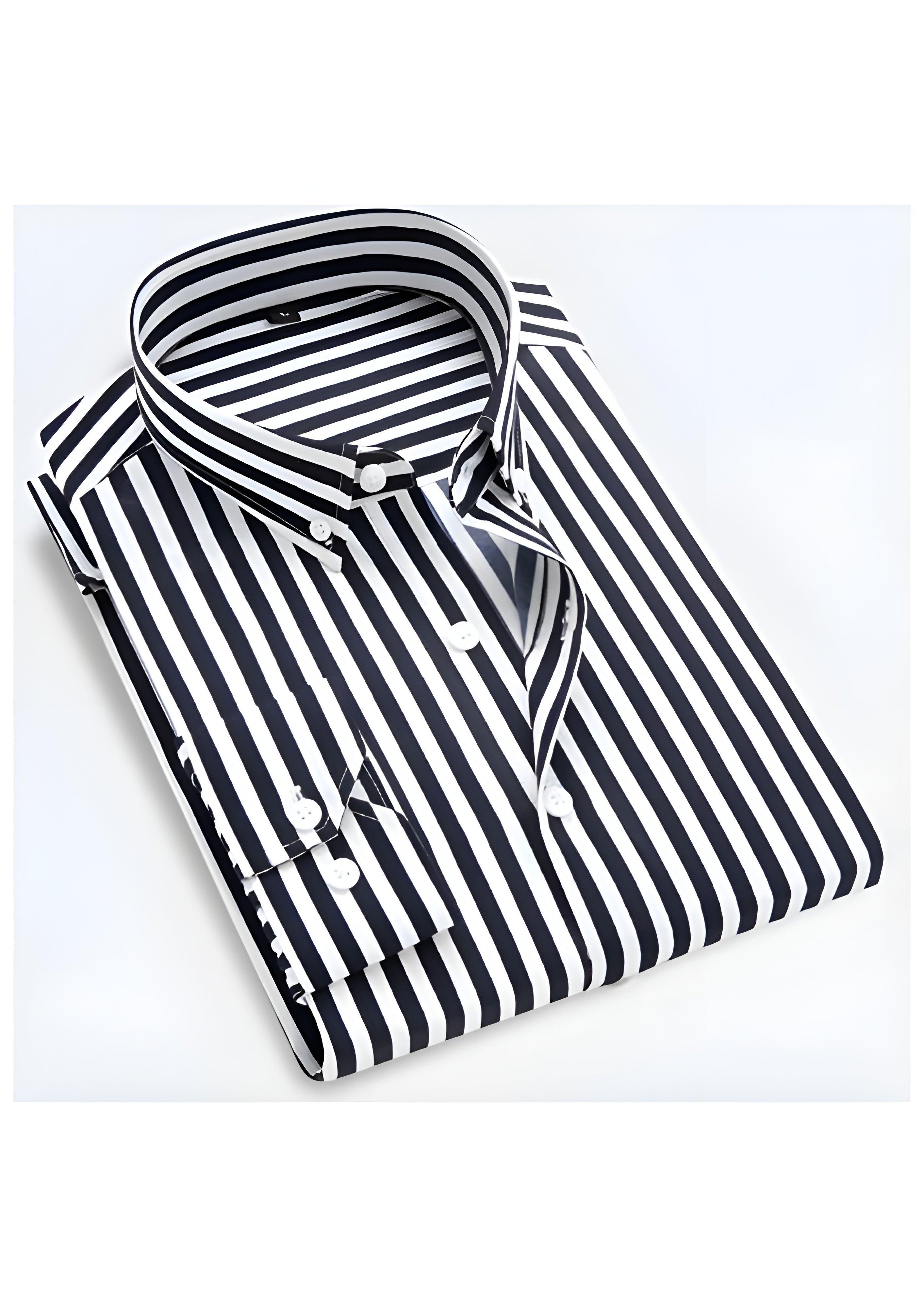 Men’s Striped Long Sleeve Dress Shirt - Casual Wear