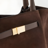 Women's Suede Finish Tote Bag - Work And Travel