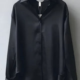 Women’s Long Sleeve Button Down Blouse - Casual Office Wear