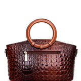 Women's Vintage Leather Handbag - Office Casual Wear