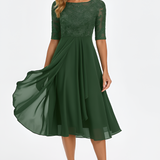 Women's Floral Chiffon Midi Dress - Wedding Guest