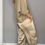 Women's Cargo Two Piece Lounge Set - Casual Chic