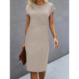 Women's Ruched Side Sheath Dress - Office Wear