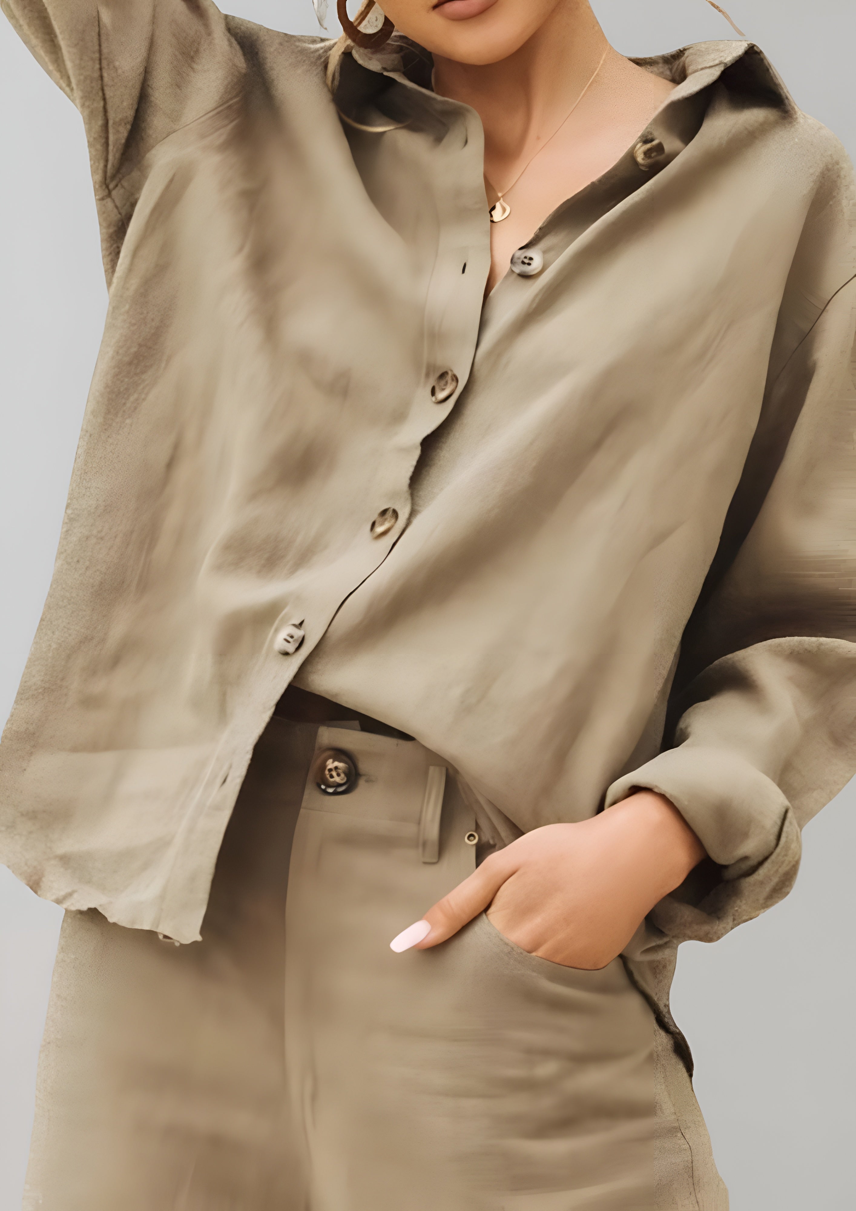 Women's Button Down Shirt - Summer Casual Wear