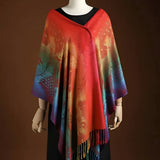Women's Multicolor Fringe Scarf - Year Round Wear