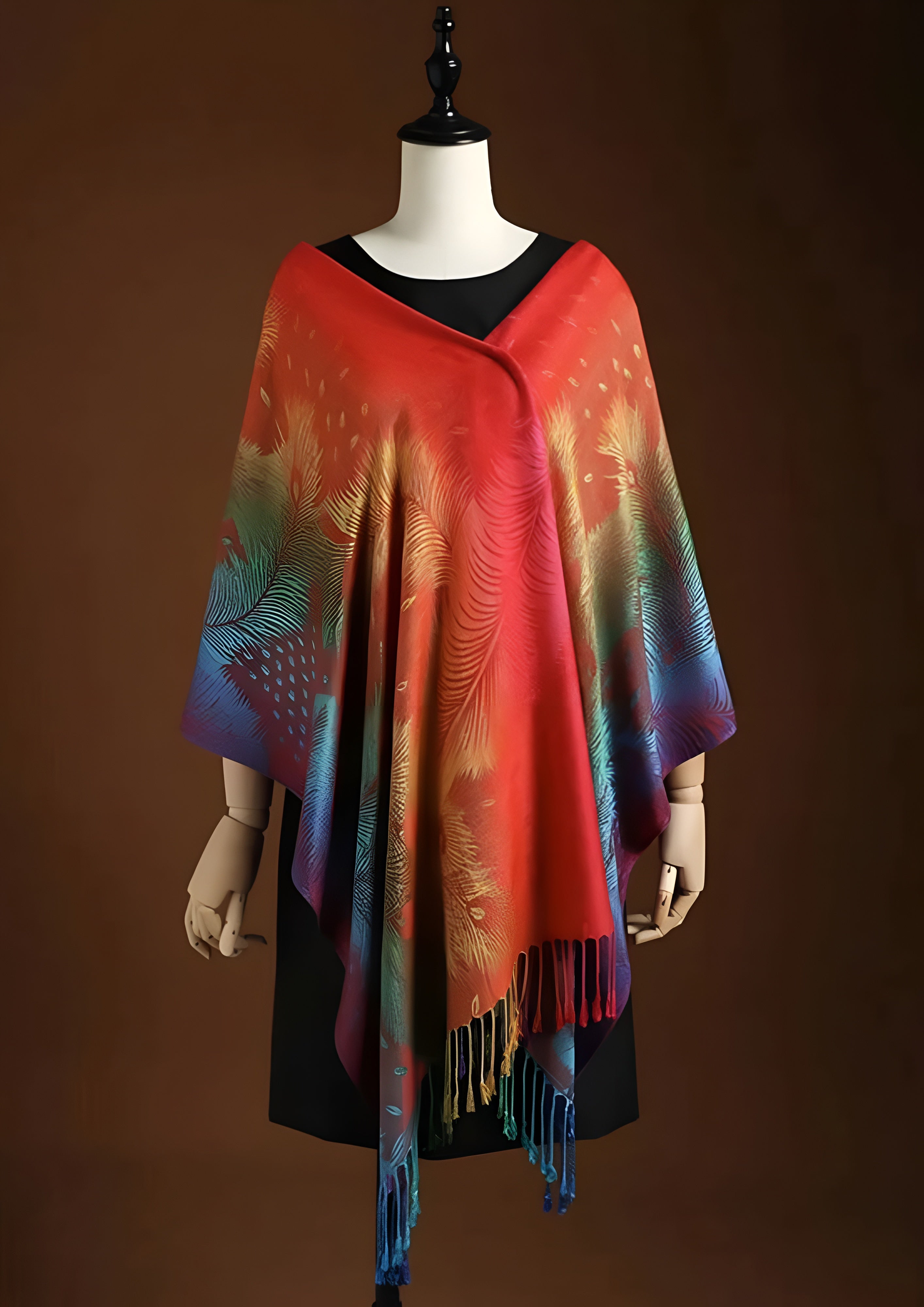 Women's Multicolor Fringe Scarf - Year Round Wear