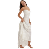 Women's Floral Corset Maxi Dress - Formal Occasion