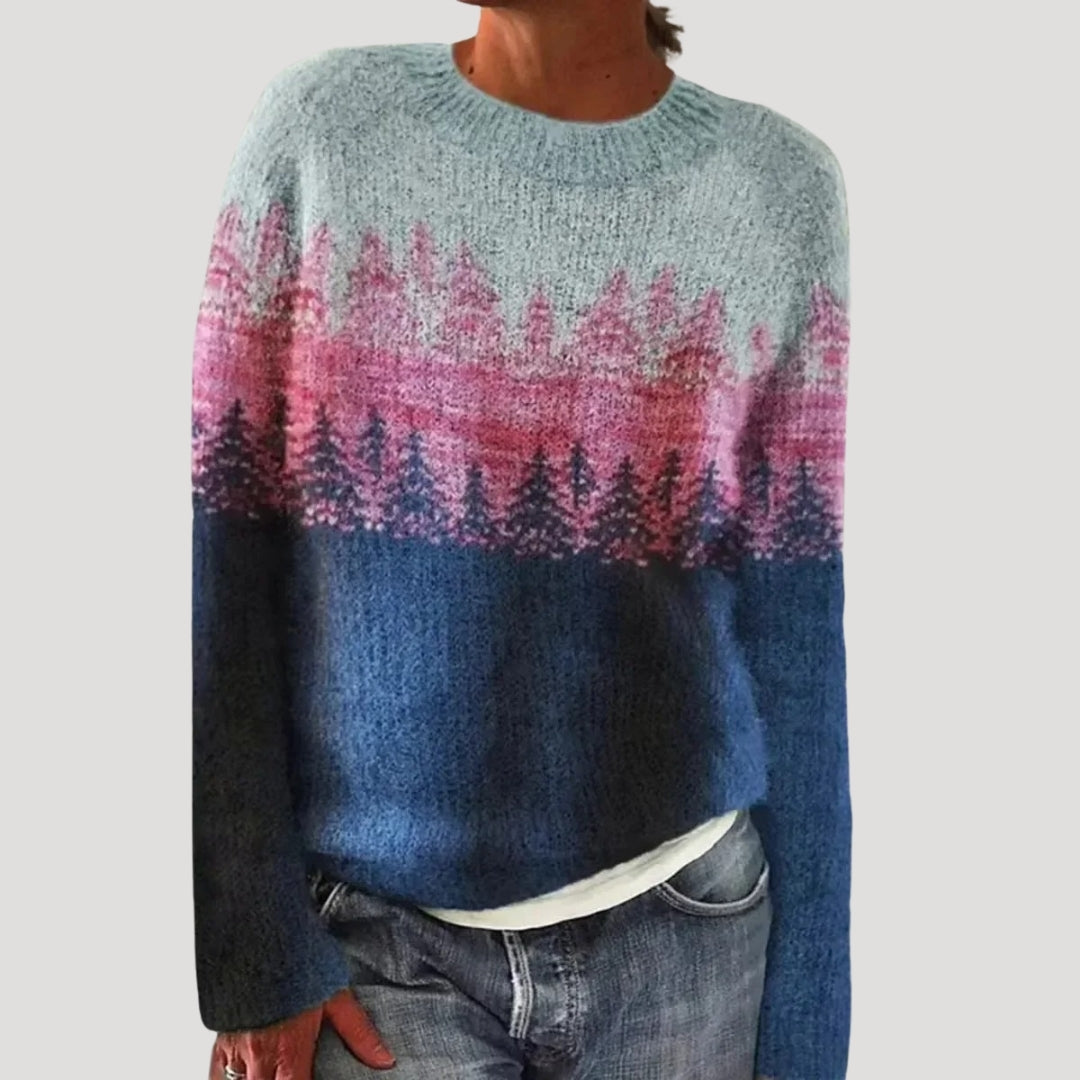 Women's Knit Sweater Fair Isle Pattern Round Neck - Casual Wear
