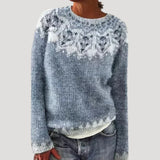 Women's Knit Sweater Fair Isle Pattern Round Neck - Casual Wear