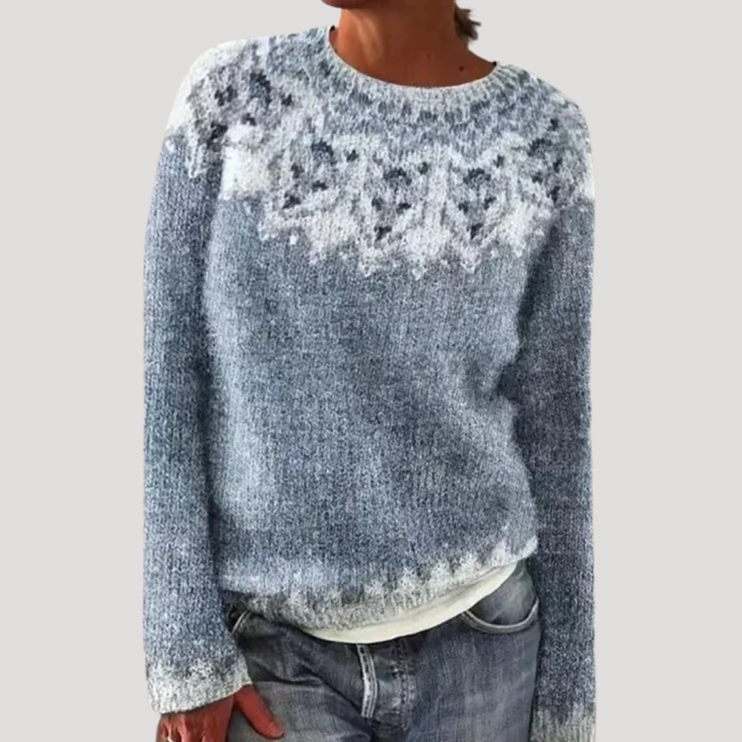 Women's Knit Sweater Fair Isle Pattern Round Neck - Casual Wear