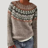 Women's Knit Sweater Fair Isle Pattern Round Neck - Casual Wear